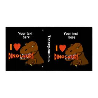 I Love I Heart Dinosaurs Cartoon Tyrranosaurus Rex Binders