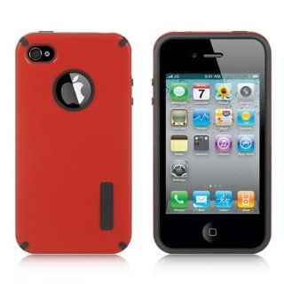 VMG For Apple iPhone 4 4S Cell Phone Dual Tone Design Hard Case Cover   Red/Black Cell Phones & Accessories