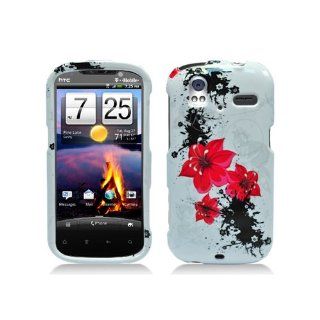 White Red Flower Hard Cover Case for HTC Amaze 4G: Cell Phones & Accessories
