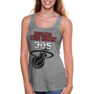 NBA Miami Heat Ladies Toned Down Fan Tank Top   Ash (Large) : Sports Fan T Shirts : Sports & Outdoors
