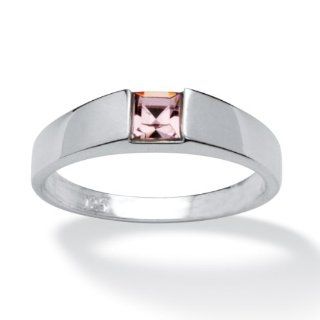 PalmBeach Jewelry Princess Cut Birthstone Sterling Silver Stackable Ring  June  Sim. Alexandrite: Jewelry