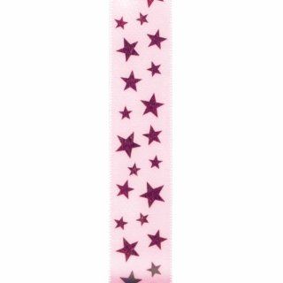 Offray Starbright Craft Ribbon, 7/8 Inch x 9 Feet, Pink