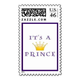 Golden Crown "It's a Prince" with Wizard font Stamps