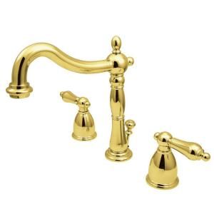 Kingston Brass Victorian 8 in. Widespread 2 Handle Bathroom Faucet in Polished Brass HKB1972AL
