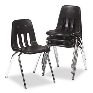 Virco 9000 Series Classroom Chair, Black/Chrome Frame, 4/Carton : Stacking Chairs : Office Products