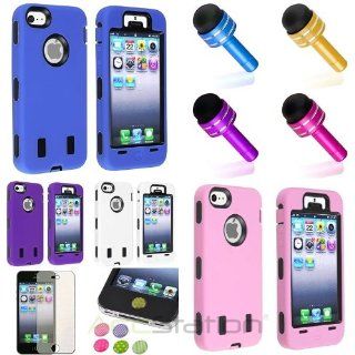 XMAS SALE!!! Hot new 2014 model Color Deluxe Hybrid 3 Piece Case+Cap Pen+Colorful SP+Sticker For iPhone 5CHOOSE COLOR: Cell Phones & Accessories