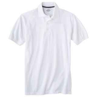 Dickies Young Mens School Uniform Short Sleeve Pique Polo   White L