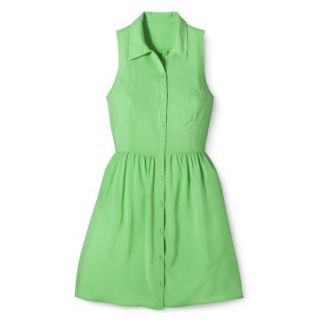 Merona Womens Woven Sleeveless Shirt Dress   Pristine Green   8
