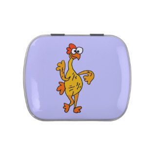 Funny Dancing Rubber Chicken Jelly Belly Candy Tin