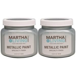 Martha Stewart Living 10 oz. Metallic Polished Silver Paint (2 Pack) DISCONTINUED 207745