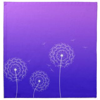Purple dandelion in spring printed napkin