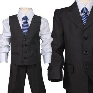 D262 Schwarz 5 teiliger Anzug Junge Hochzeit Festzug Outfits Festkleidung (56(Gr.122/128)): Drogerie & Körperpflege