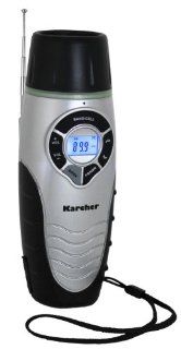 Karcher KR 112 tragbares Kurbelradio (AM/FM Radio, Taschenlampe, Sirene, Handy Ladefunktion) silber/schwarz: Heimkino, TV & Video