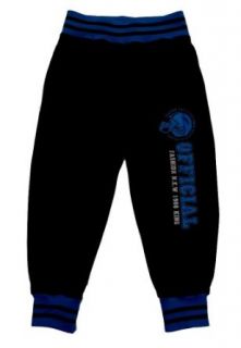 Bequeme Jogginghose Freizeithose in schwarz/d.blau, Gr. 110/116, J101e: Bekleidung
