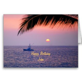 John Happy Birthday Tropical Sunset Cards