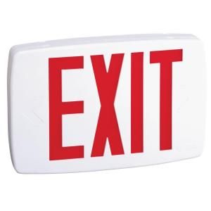 Lithonia Lighting Plastic White LED Emergency Exit Sign with Battery LQM S W 3 R 120/277 EL N M6