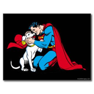 Superman and Krypto Postcard