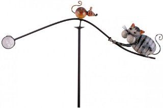 Gartenpendel, Katze und Maus, Gartenstecker, H: 146 cm: Garten
