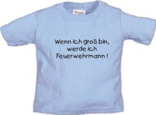 Kinder T Shirt WENN ICH GROß BIN, WERDE ICH FEUERWEHRMANN / Größe 60   164 in 5 Farben: Bekleidung