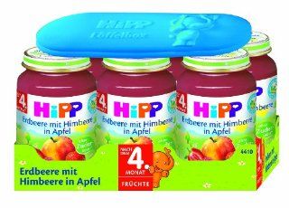 Hipp Erdbeere mit Himbeere in Apfel 6 x 190g plus Löffelbox gratis, 1er Pack (1 x 1.14 kg): Lebensmittel & Getränke