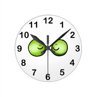 cute two peas wall clocks