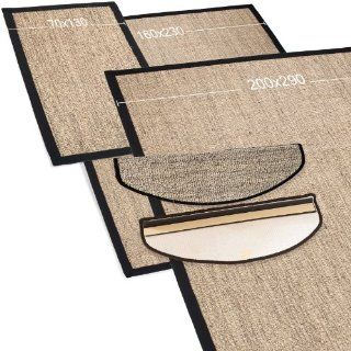 Floori® Sisal Premium Teppich, div. Größen wählbar, grau / beige melliert  auch als Set mit Stufenmatten: Baumarkt