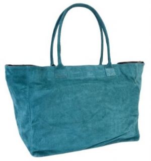 DELARA Shopper mit viel Platz aus Wildleder, Farbe: Grün: Koffer, Rucksäcke & Taschen