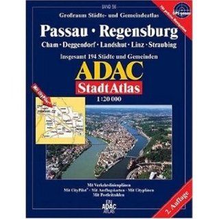 ADAC StadtAtlas Passau, Regensburg 1:20.000 Cham, Deggendorf, Landshut, Linz, Straubing: ADAC Kartografie: Bücher