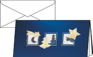 Sigel DS201 Weihnachtskarten "Eleganza" inkl. Umschläge, DIN lang, 10 Stück, mit Goldprägung: Bürobedarf & Schreibwaren