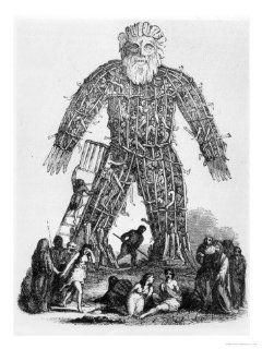 Human Sacrifice by Gaulish Druids in a Wicker Man, from "Magasin Pittoresque, " 1833 Giclee Print Art (18 x 24 in) : Everything Else