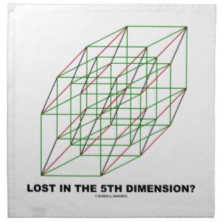 Lost In The Fifth Dimension? (Geometry Cube Humor) Printed Napkin