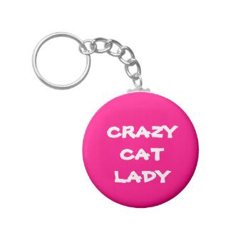 Pink Crazy Cat Lady Keychain