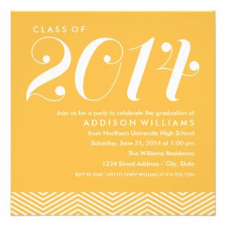 2014 Graduation Party Invitation  Chevron Stripes