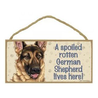 Dog Plaque Wood Sign Spoiled Rotten German Shepherd : Decorative Plaques : Everything Else