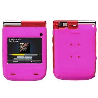 Hard Plastic Snap on Cover Fits LG LX610, UN610 Lotus Elite, Mystique Solid Hot Pink Sprint: Cell Phones & Accessories