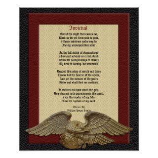 Invictus, poem leather with eagle posters