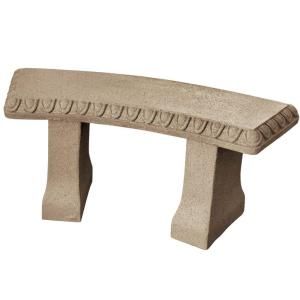 Emsco 16 in. H x 12 in. W x 34 in. L Sandstone Resin Garden Bench Statue 2306 1