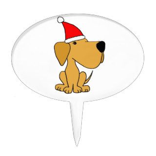 XX  Labrador Retriever Dog Christmas Cartoon Cake Toppers
