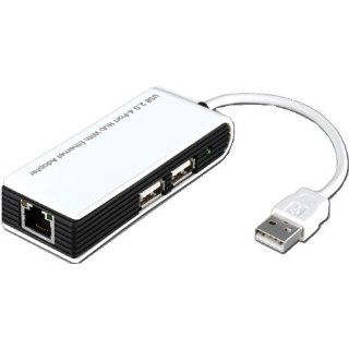 GWC USB 2.0 4 Port Hub with Ethernet Adapter.: Industrial & Scientific