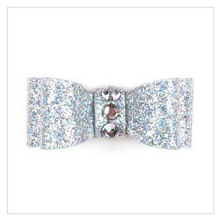 Sparkle Hair Bow for Dogs by Susan Lanci Designs   Silver (XS) : Pet Hair Accessories : Pet Supplies