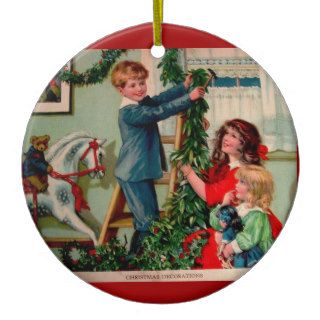 Victorian Christmas Illustration Ornament