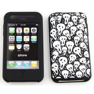 Apple iPhone 1G/2G/3G/3GS all modelsDeluxe Silicon Skin, Skulls on Black Silicone/Gel/Soft/Cover/Case Cell Phones & Accessories