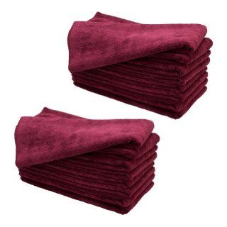 16 BURGUNDY 15" X 24" Safe Microfiber Salon Bleach Chemical Resistant Spa Towels : Hair Drying Towels : Beauty