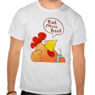 Cartoon Chicken Shirt  Chicken Eat Beef T Shirt