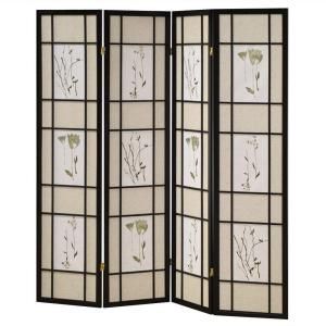 Home Decorators Collection 4 Panel Shoji Screen Room Divider with Black Finish R5441 4