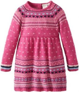 JoJo Maman Bebe Baby Girls' Cashmere Fairisle Dress   Raspberry   6 12 Months Clothing