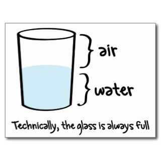 Technically the glass is always full postcards