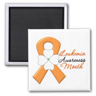 Leukemia Awareness Month Flower Ribbon Magnets