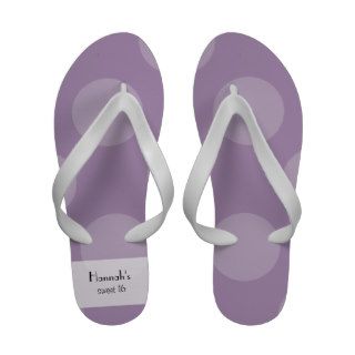 Sweet 16 Artistic Retro Polka Dots Purple Flip Flops