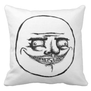 Creepy Me Gusta Face Throw Pillows